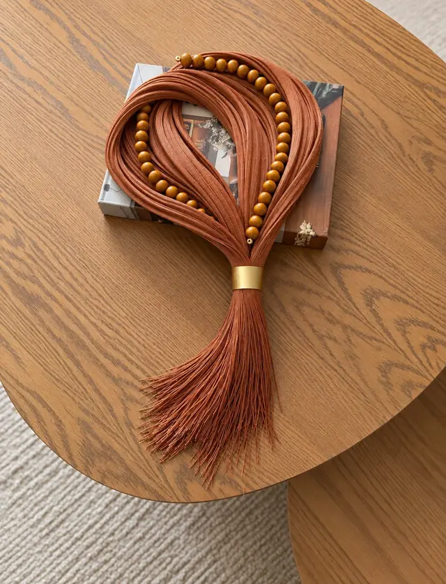 Colar de Mesa Cobre com Contas